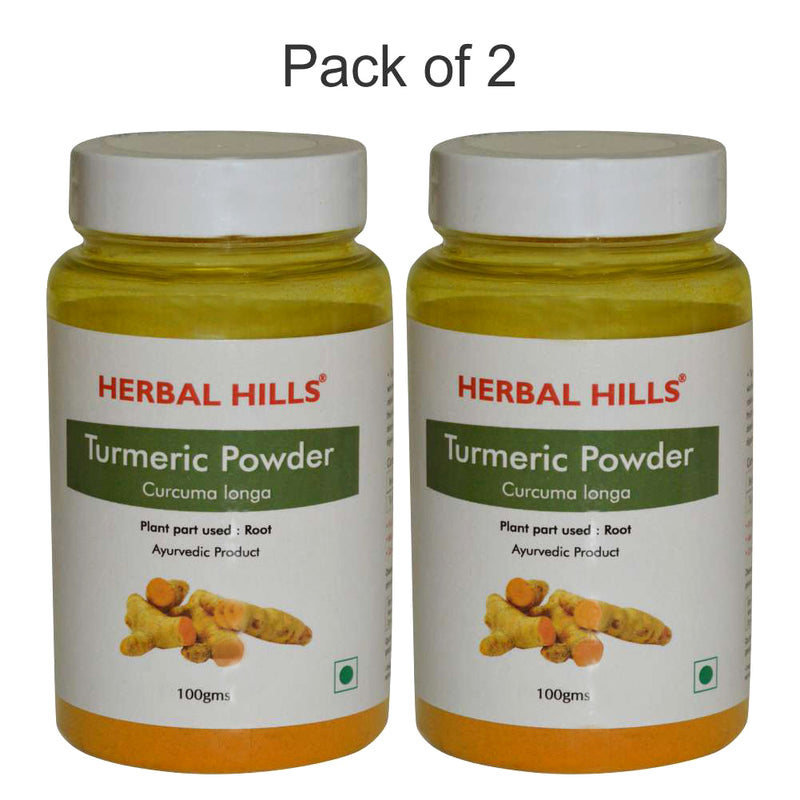Herbal Hills Turmeric Powder - 100 gms (Pack of 2) Haldi / Haridra (Curcuma Longa) Powder - Anti-Inflammatory