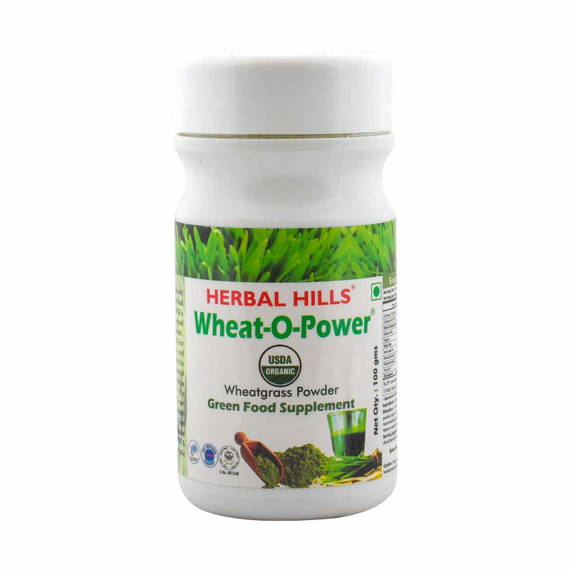 Herbal Hills Wheatgrass 100 Gms powder (Pack of 2) Farm Fresh Wheatgrass Powder Organically certified by USDA, NOP & NPOP -  Blood purification & Detox