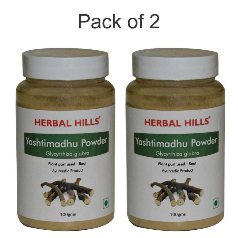 Herbal Hills Yashtimadhu Powder - 100 gms (Pack of 2) Natural Mulethi powder (Licorice powder)